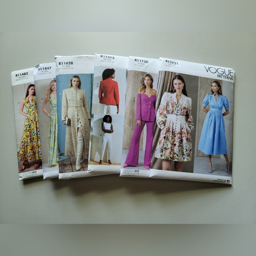 ‼️MUST GO‼️ Lot of 6 Vogue women's fashion sewing patterns xs to medium uncut